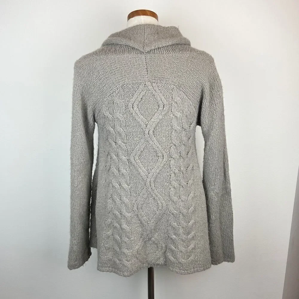 Free People Cable Knit Button Slouchy Cardigan